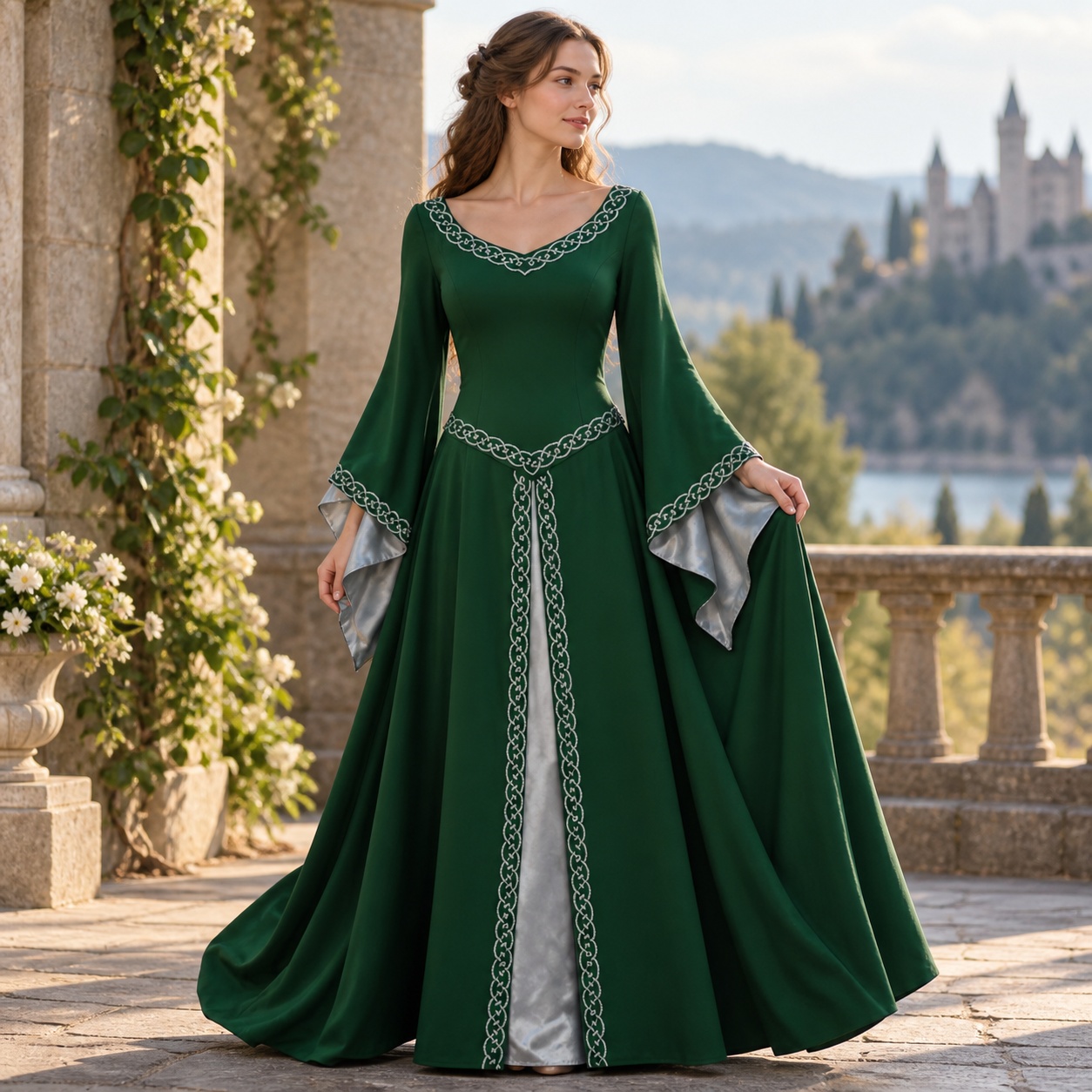 Dresses - Round Neck Long Sleeve Dress with