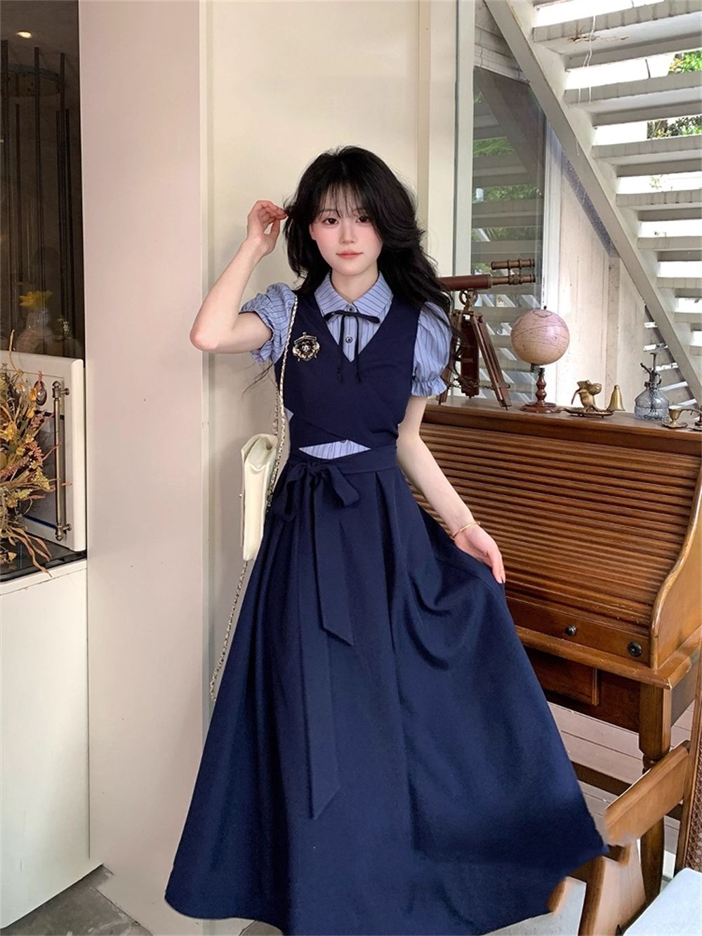 Korean Style A Line Shirt Dress - Summer Daily Wear JK Uniform Plaid