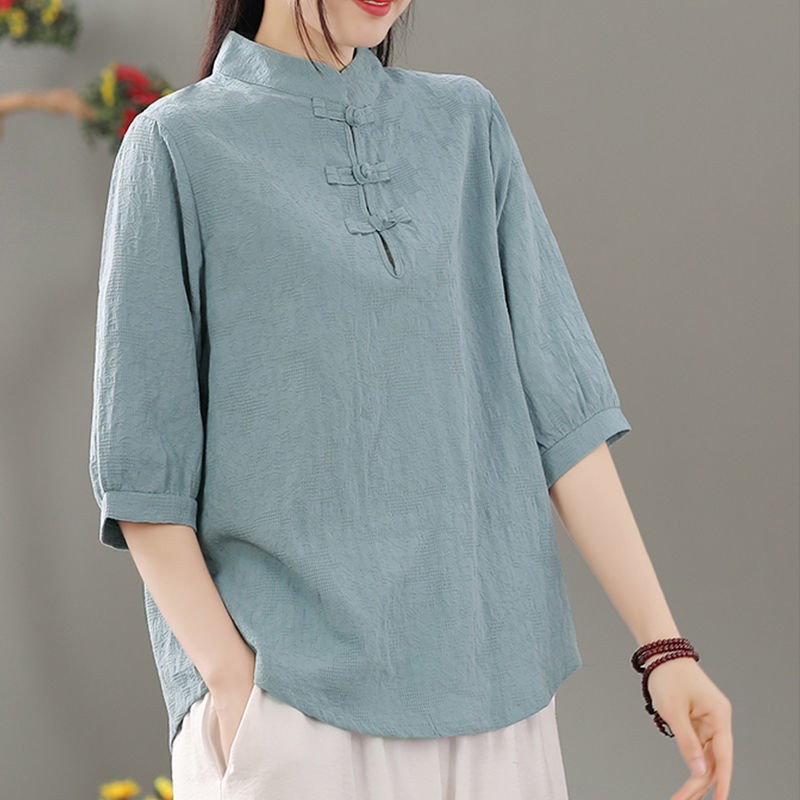 Blouses - Pullover Crew Neck Blouse Regular Length