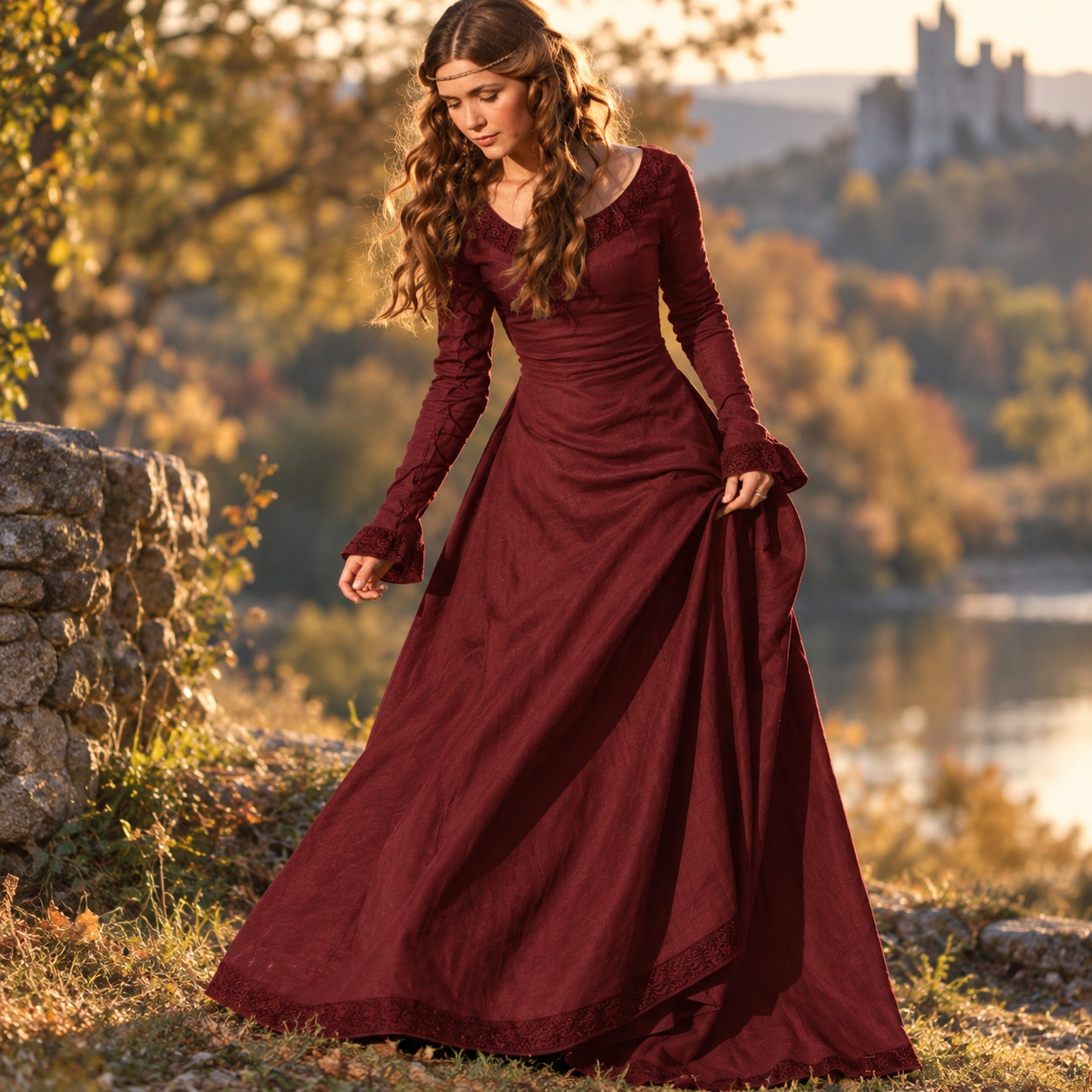 Dresses - Round Neck Long Sleeve Dress with