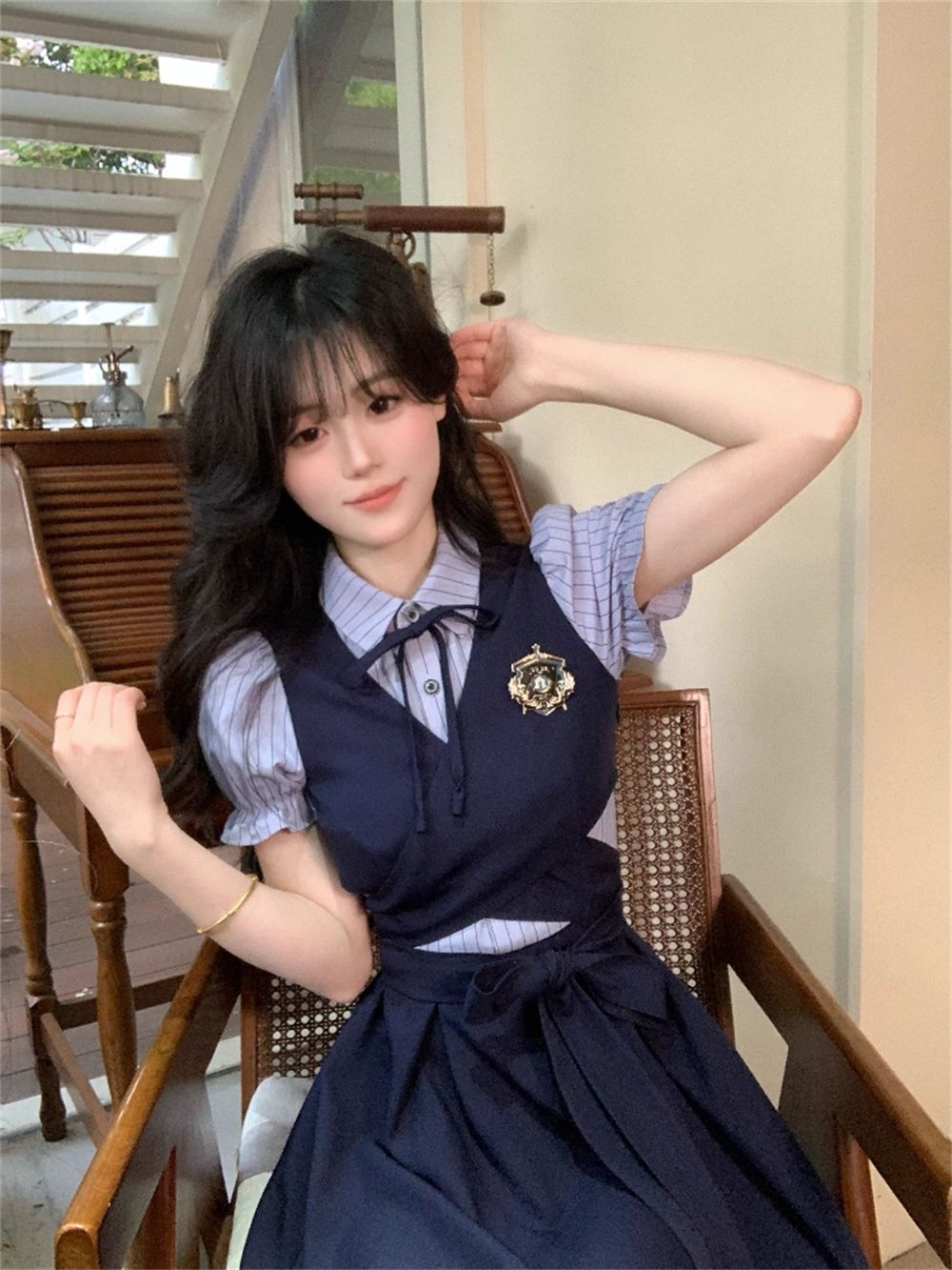 Summer Daily Wear JK Uniform P - Korean Style A Line Shirt Dress review and price