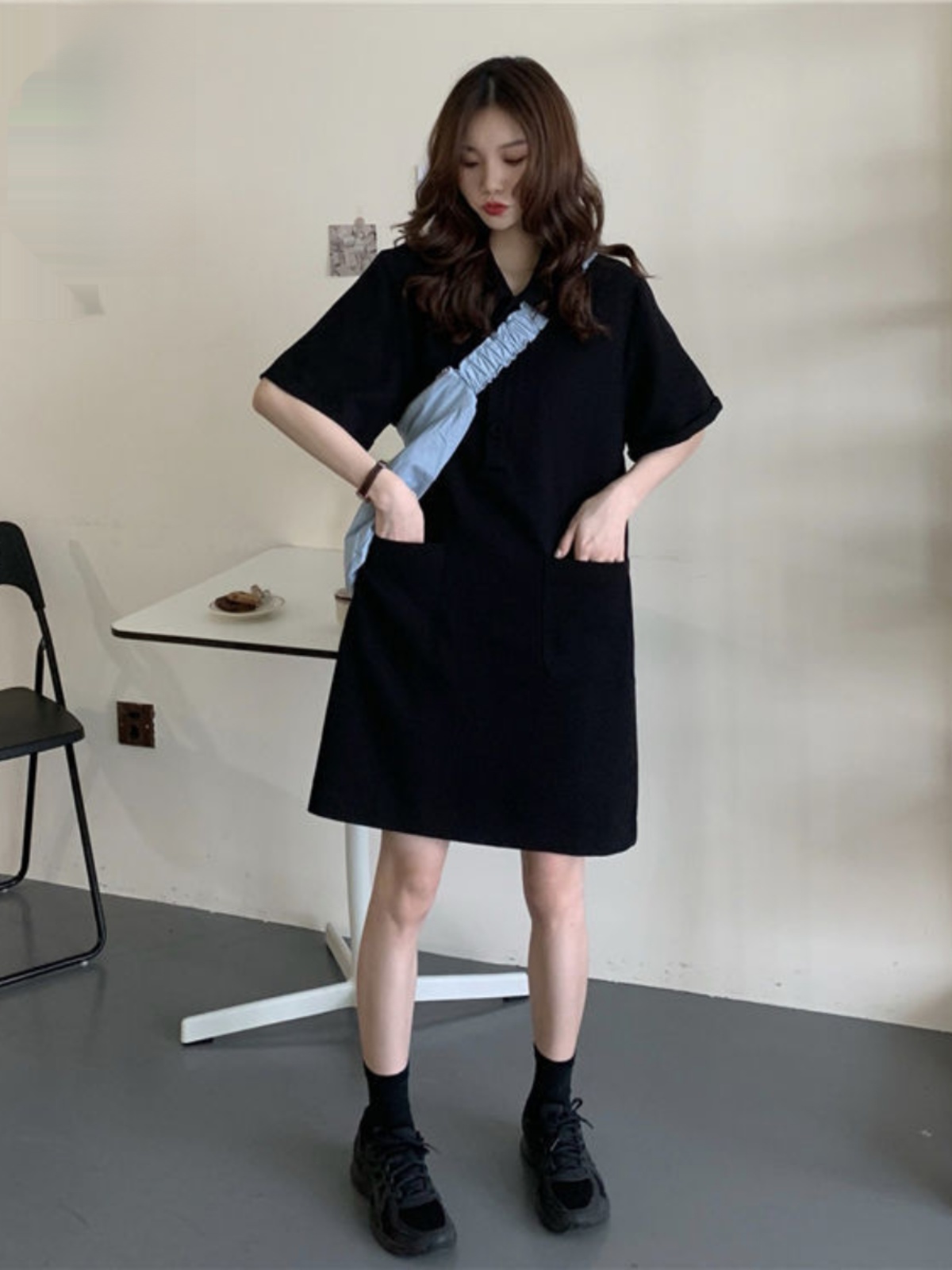 plus Size A-Line Dress  Collar - Korean Style A Line Shirt Dress review and price