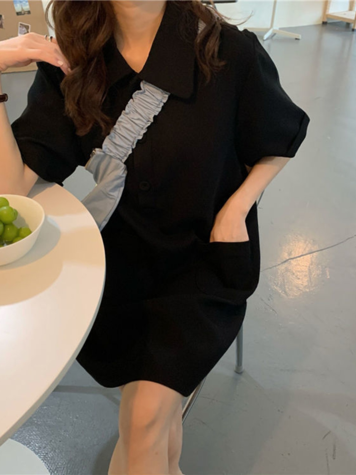 plus Size A-Line Dress  Collar - Korean Style A Line Shirt Dress review and price