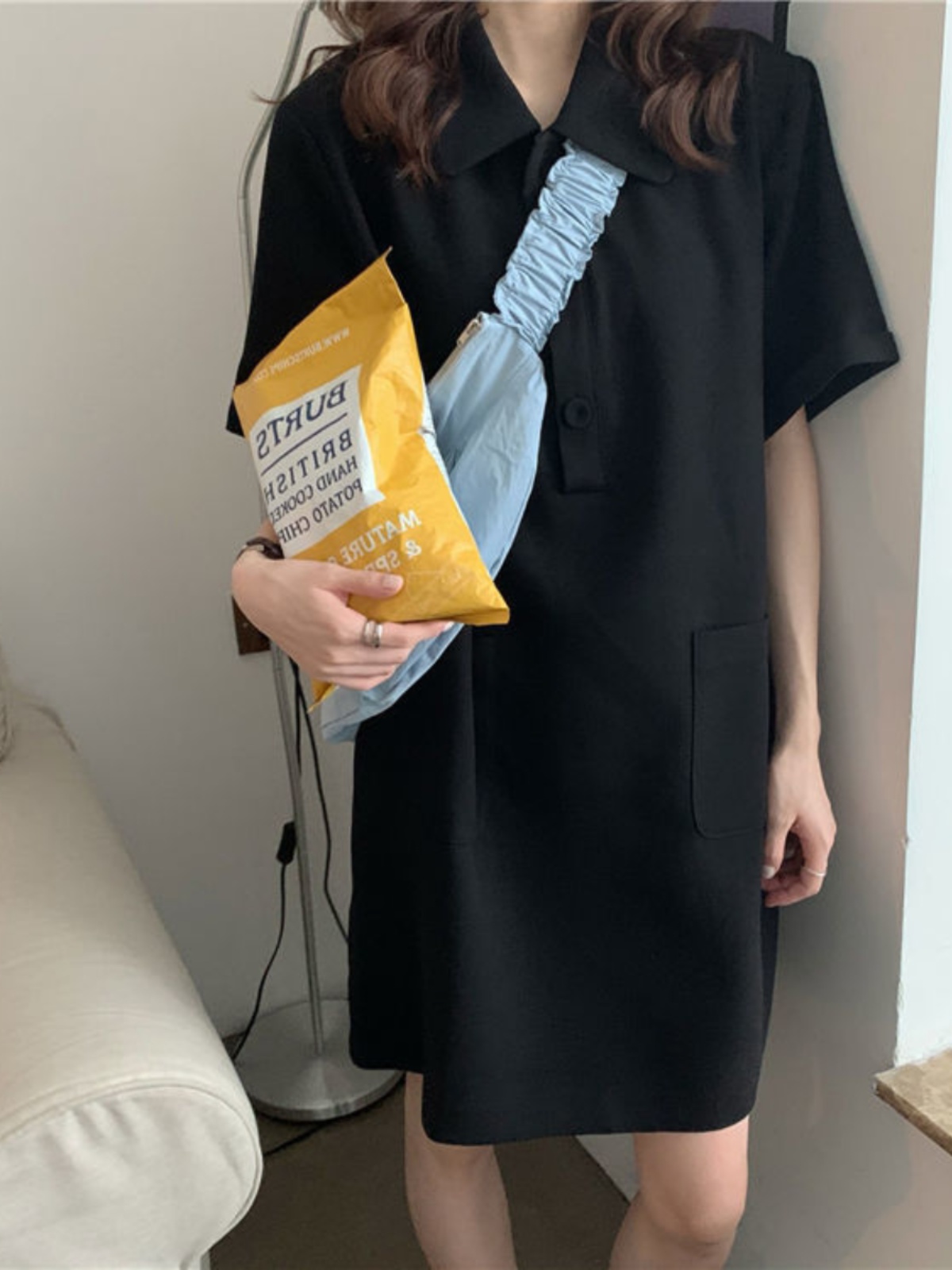 plus Size A-Line Dress  Collar - Korean Style A Line Shirt Dress review and price