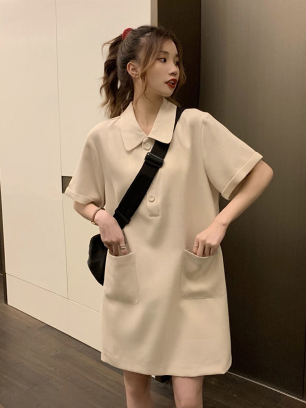 plus Size A-Line Dress  Collar - Korean Style A Line Shirt Dress review and price