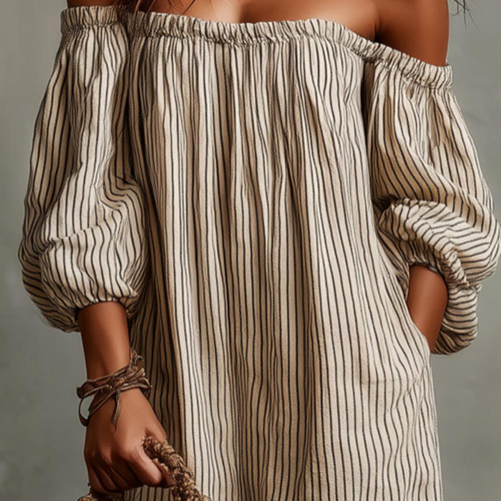 Spring Summer Women's Off Shou - Off Shoulder Puff Sleeve Sundress review and price