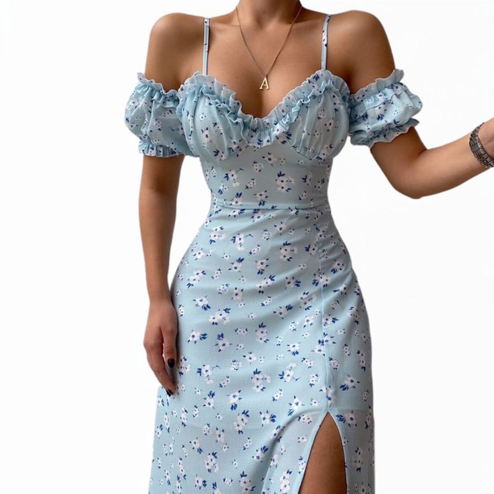 Women Summer Floral Dress Fren - French Vintage Floral Midi Dress review and price