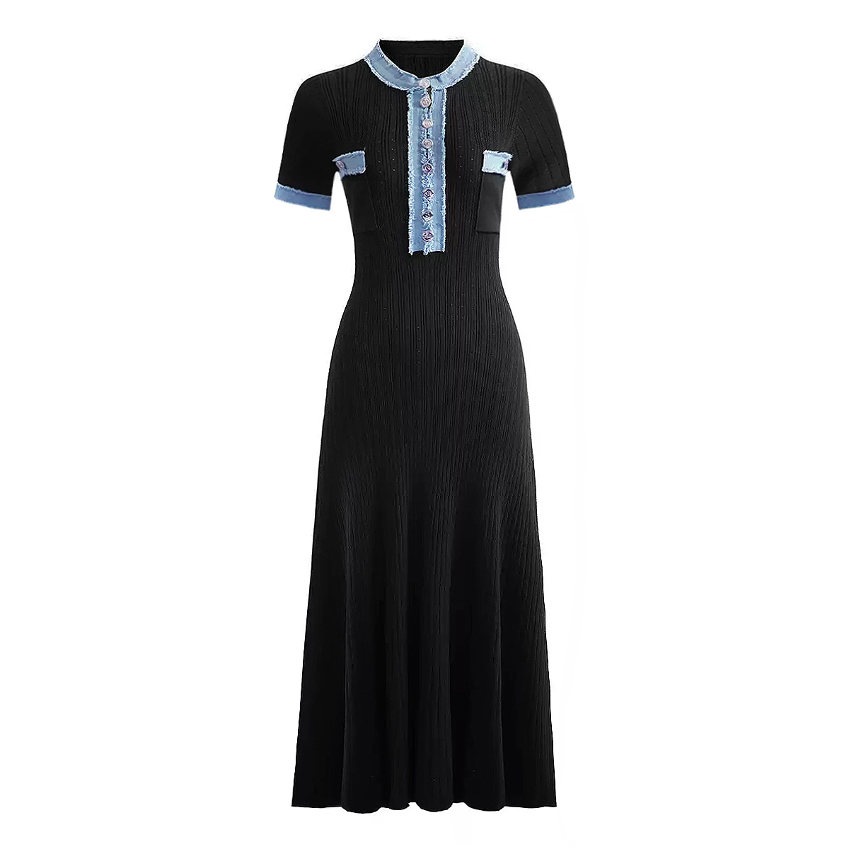 Ribbed Knit Mermaid Long Dress - Bodycon Long Sleeve Ribbed Dress review and price