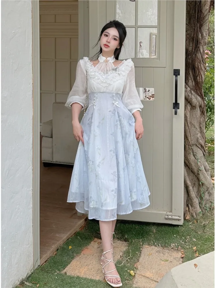 Elelgant Women Summer French V - French Vintage Floral Midi Dress review and price