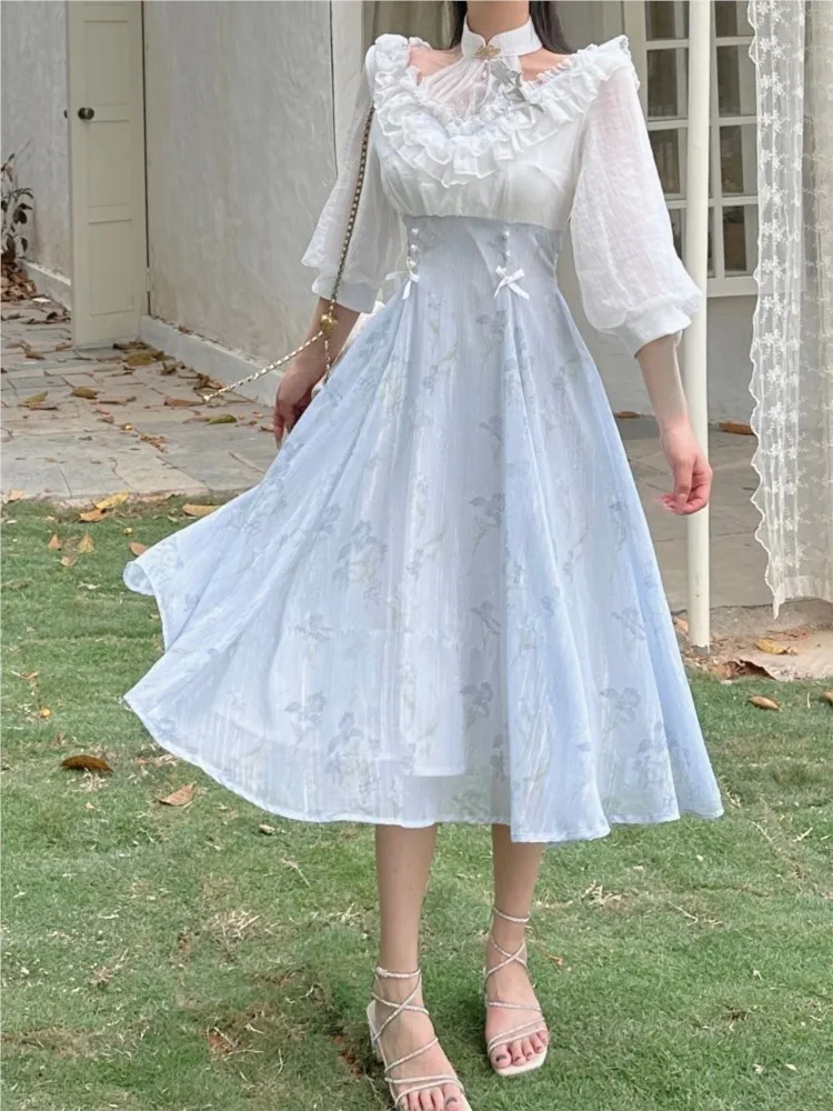 Elelgant Women Summer French V - French Vintage Floral Midi Dress review and price