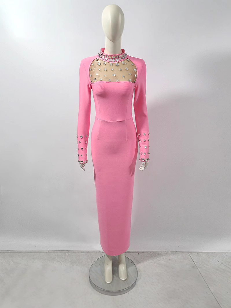 Women Sparkly Rhinestone Trim  - Sparkly Rhinestone Club Party Dress review and price