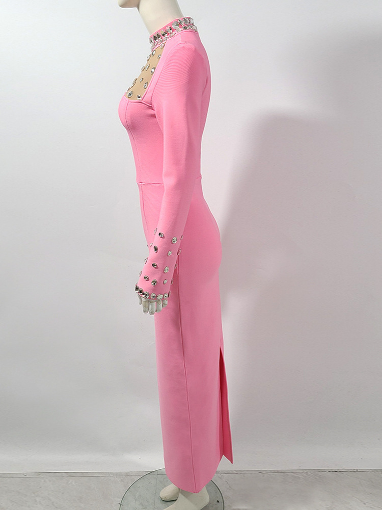 Women Sparkly Rhinestone Trim  - Sparkly Rhinestone Club Party Dress review and price