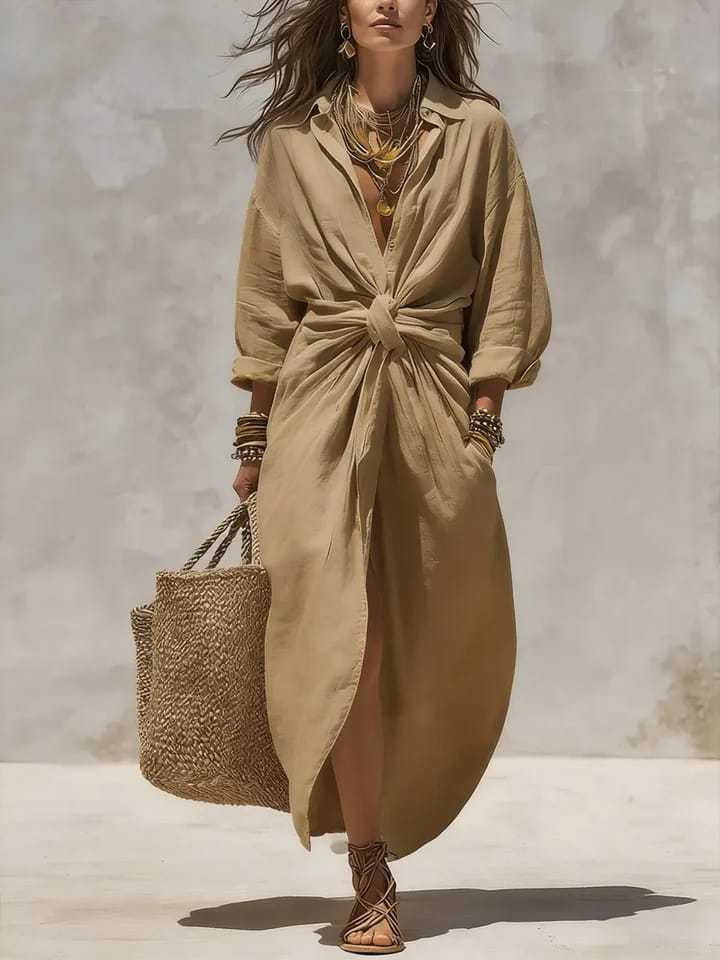 Boho White Linen Cotton Shirt  - Casual Loose Linen Shirt Dress review and price
