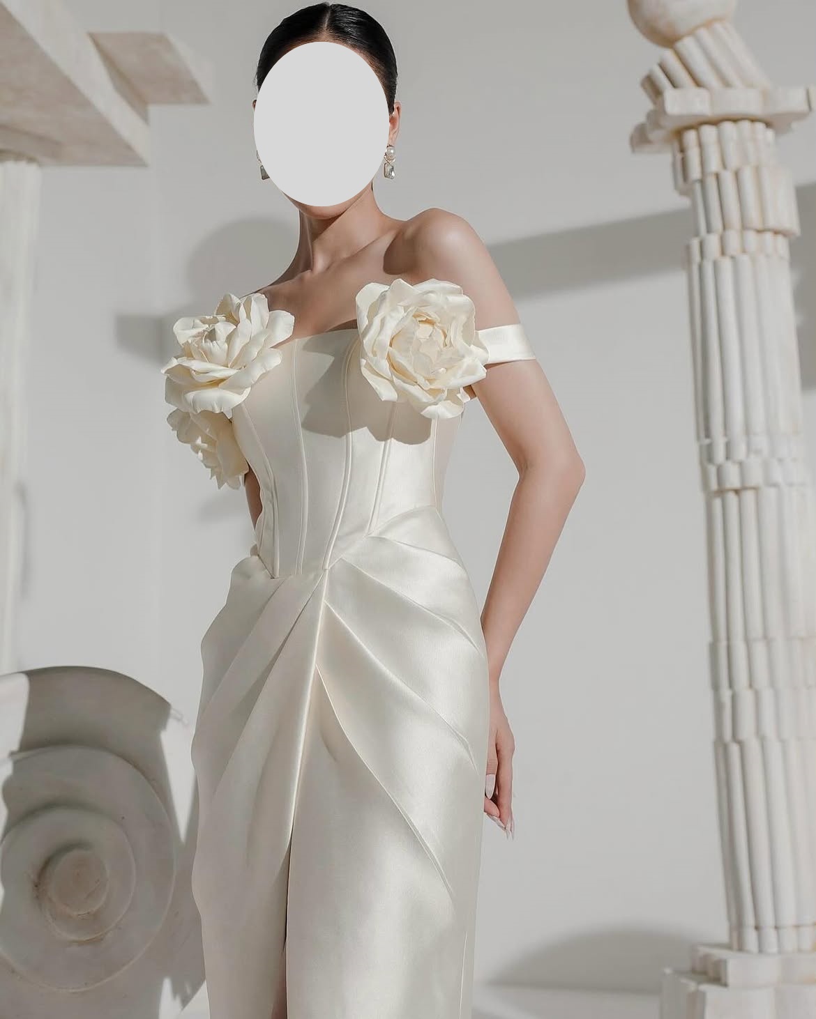 QR Customized Sheath Off The S - Elegant Satin Evening Gown Split review and price