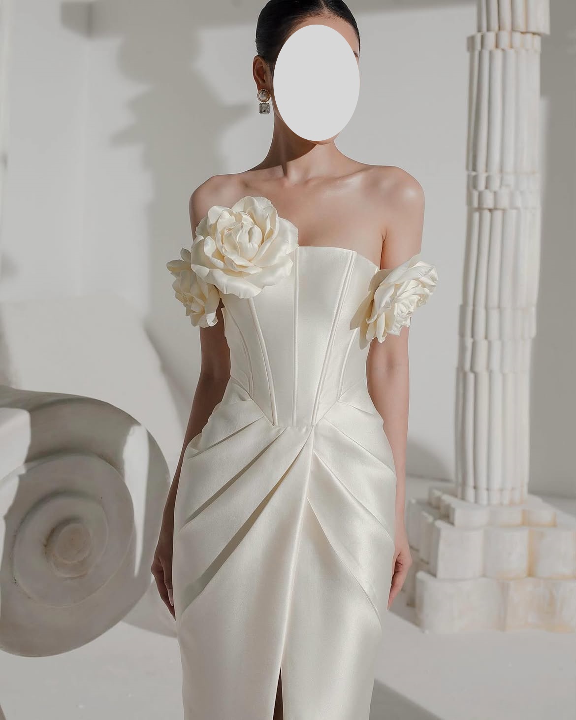 QR Customized Sheath Off The S - Elegant Satin Evening Gown Split review and price