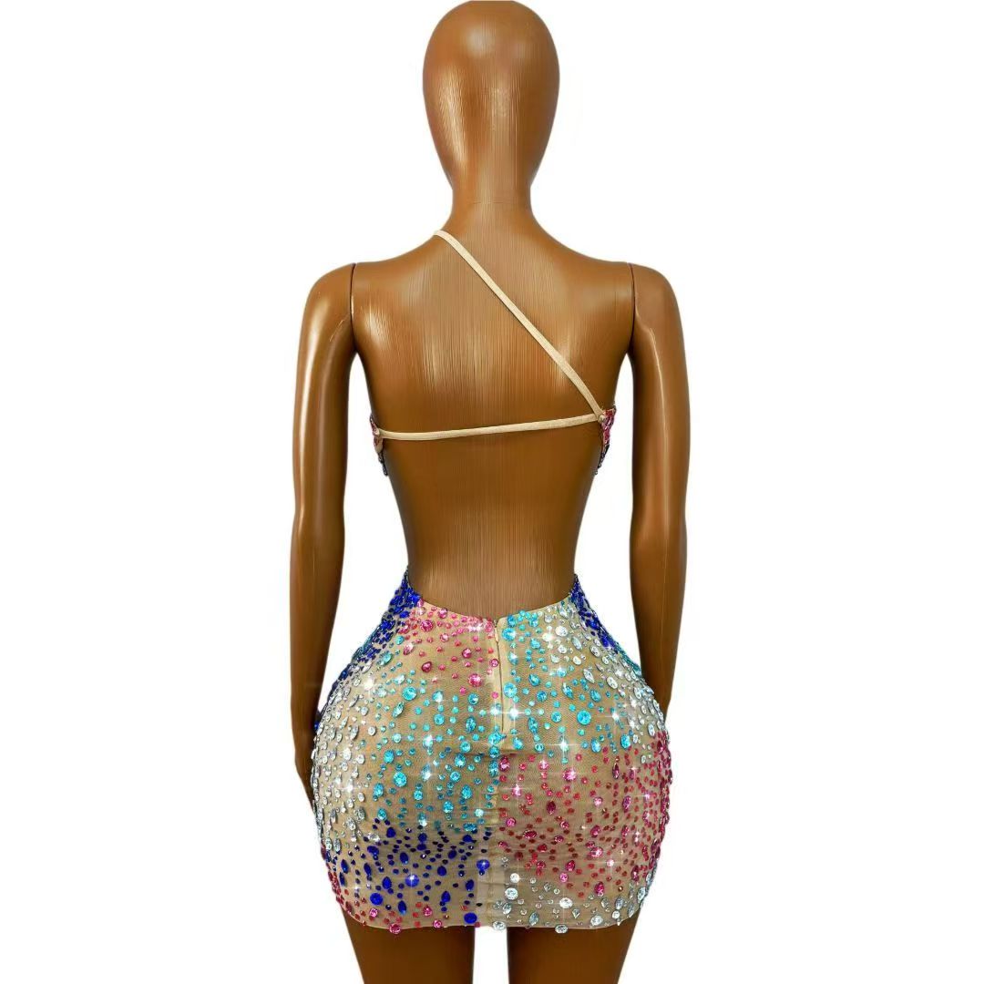 Sparkly Colorful Rhinestones W - Sparkly Rhinestone Club Party Dress review and price