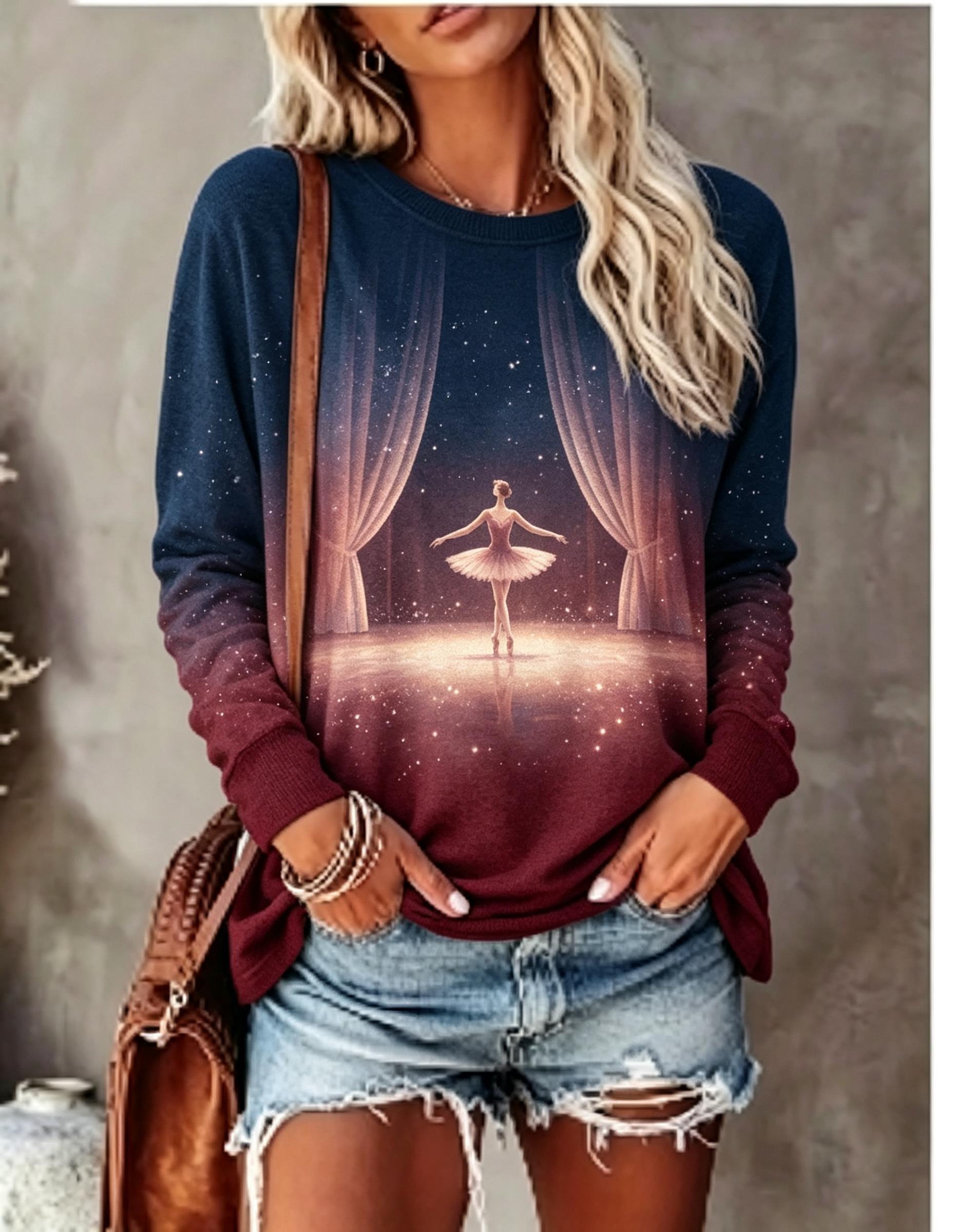 Women Long Sleeve T‑Shirt Ball - Blouses review and price