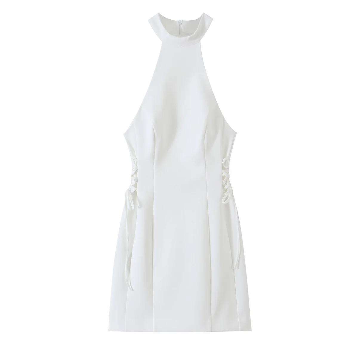 Women White High Neck Halter M - Y2K Backless Halter Mini Dress review and price