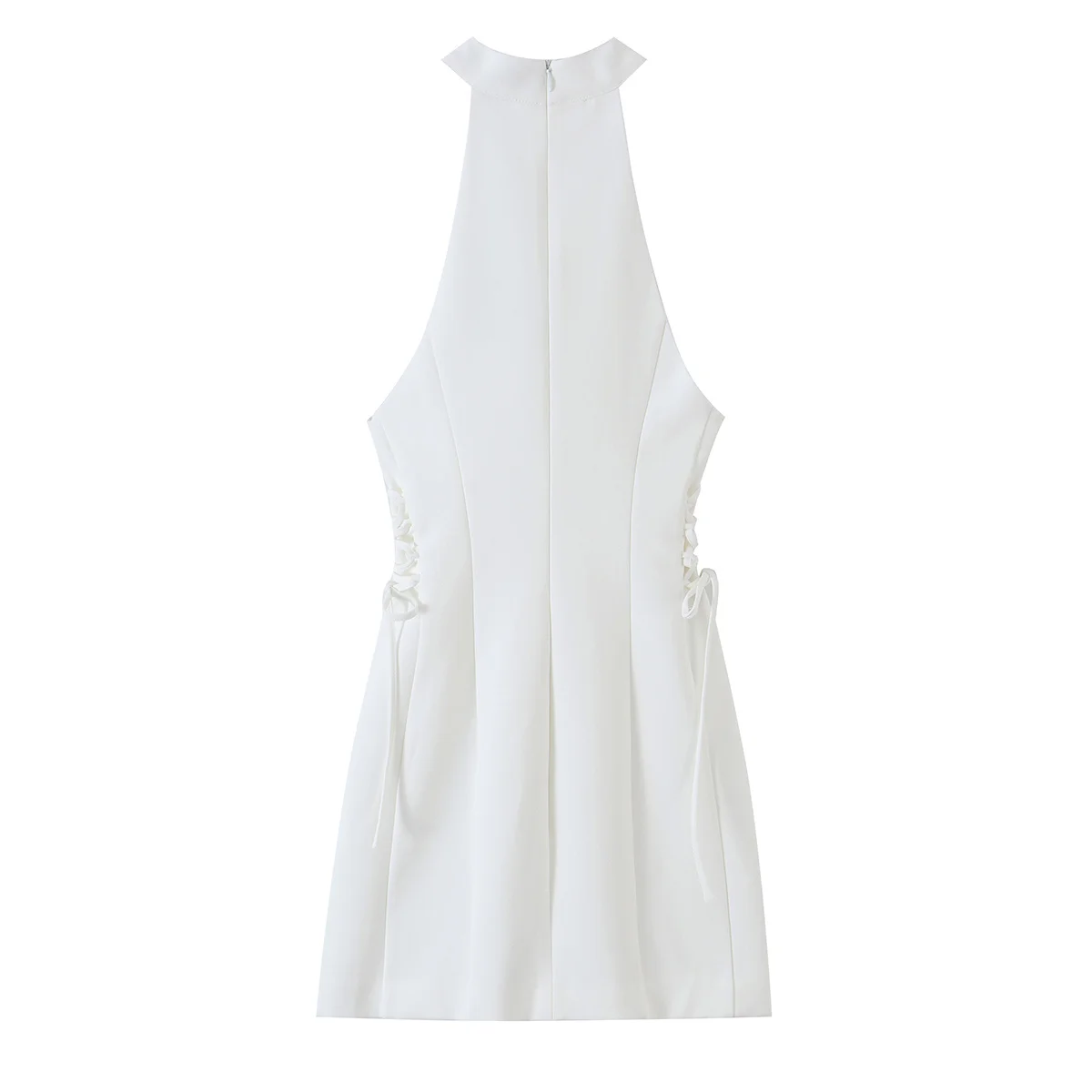 Women White High Neck Halter M - Y2K Backless Halter Mini Dress review and price