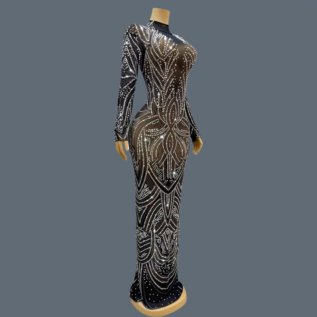 Black New Style Sparkly Rhines - Sparkly Rhinestone Club Party Dress review and price