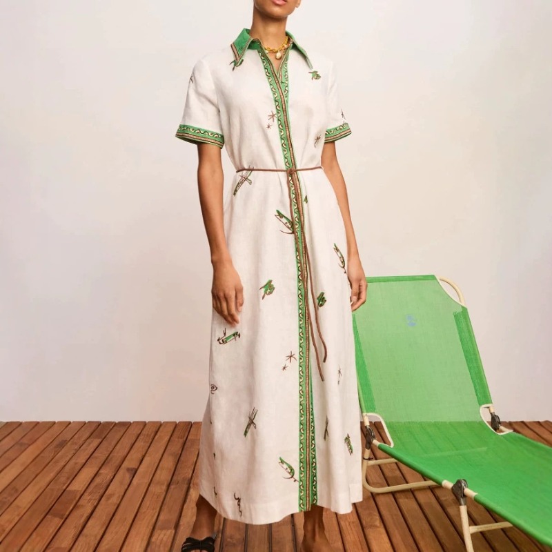 2026 Autumn New Original Women - Casual Loose Linen Shirt Dress review and price