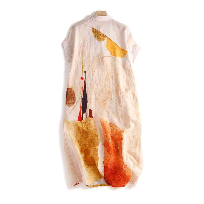 Casual Cotton Linen Shirt Dres - Casual Loose Linen Shirt Dress review and price